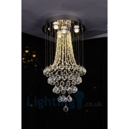 Plafonnier rond moderne à 4 lampes en cristal K9