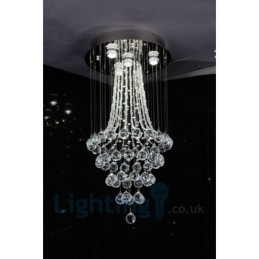 Plafonnier rond moderne à 4 lampes en cristal K9