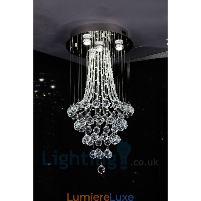 Plafonnier rond moderne à 4 lampes en cristal K9