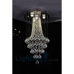 Plafonnier rond moderne à 4 lampes en cristal K9