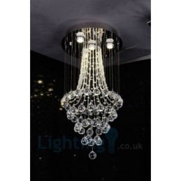 Plafonnier rond moderne à 4 lampes en cristal K9