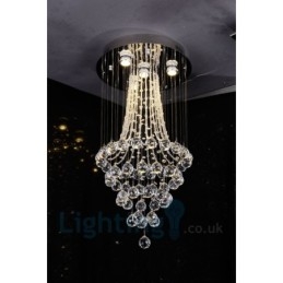 Plafonnier rond moderne à 4 lampes en cristal K9