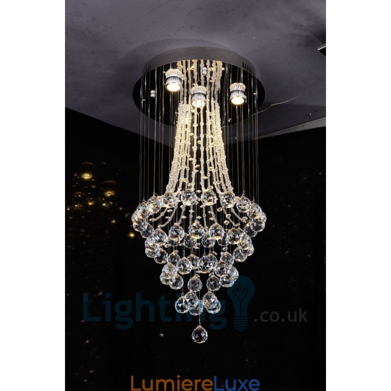Plafonnier rond moderne à 4 lampes en cristal K9