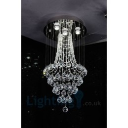 Plafonnier rond moderne à 4 lampes en cristal K9