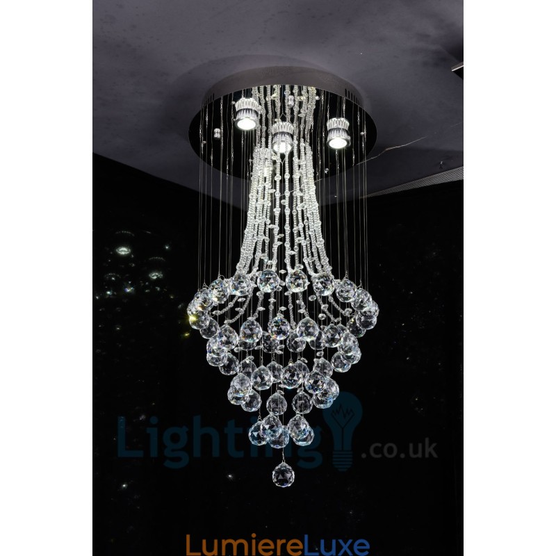 Plafonnier rond moderne à 4 lampes en cristal K9