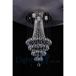 Plafonnier rond moderne à 4 lampes en cristal K9