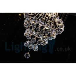 Plafonnier rond moderne à 4 lampes en cristal K9