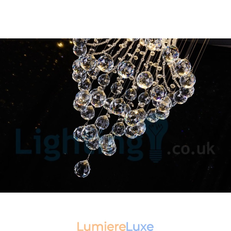 Plafonnier rond moderne à 4 lampes en cristal K9