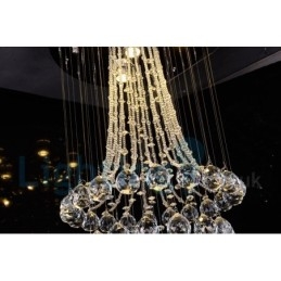 Plafonnier rond moderne à 4 lampes en cristal K9