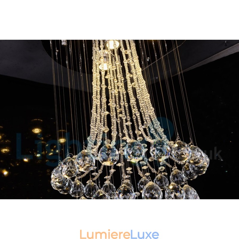 Plafonnier rond moderne à 4 lampes en cristal K9