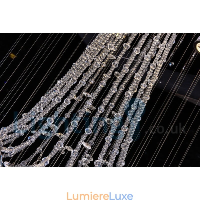 Plafonnier rond moderne à 4 lampes en cristal K9