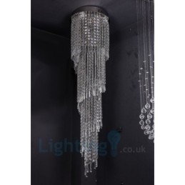 Plafonnier rond en cristal K9 moderne à encastrer, composé de 4 ampoules GU10 et 8 ampoules G4, longueur 150 cm