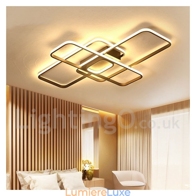 Plafonnier moderne et contemporain en aluminium avec variateur d'intensité et applique murale.
