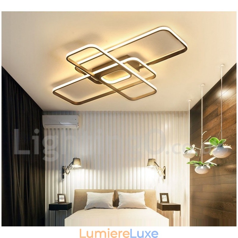 Plafonnier moderne et contemporain en aluminium avec variateur d'intensité et applique murale.