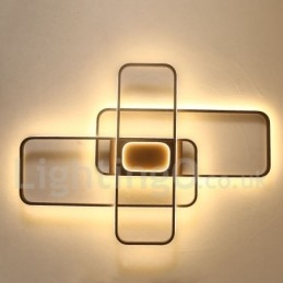 Plafonnier moderne et contemporain en aluminium avec variateur d'intensité et applique murale.
