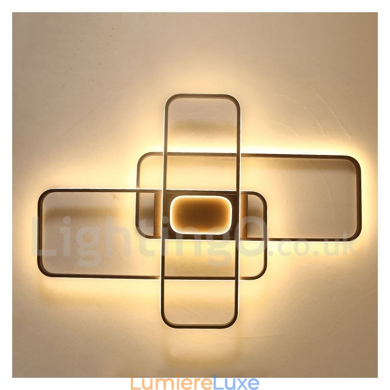 Plafonnier moderne et contemporain en aluminium avec variateur d'intensité et applique murale.