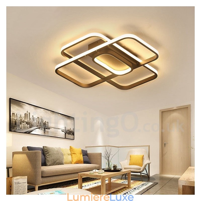 Plafonnier moderne et contemporain en aluminium avec variateur d'intensité et applique murale.