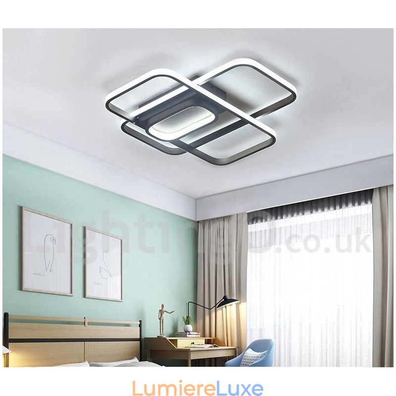 Plafonnier moderne et contemporain en aluminium avec variateur d'intensité et applique murale.