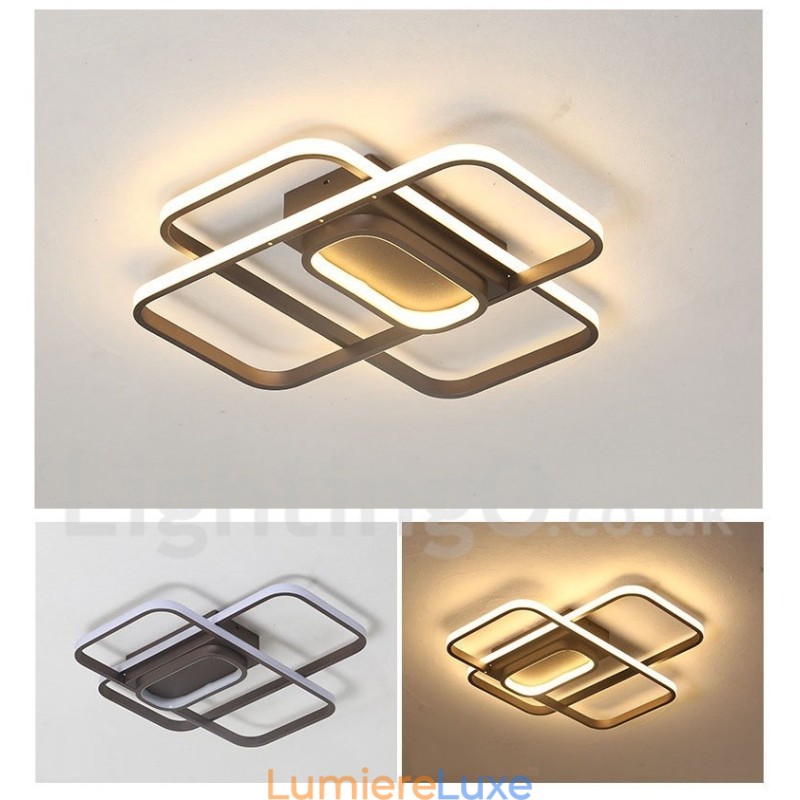 Plafonnier moderne et contemporain en aluminium avec variateur d'intensité et applique murale.