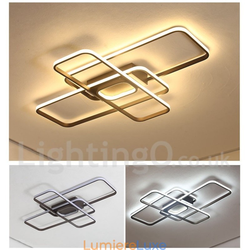 Plafonnier moderne et contemporain en aluminium avec variateur d'intensité et applique murale.