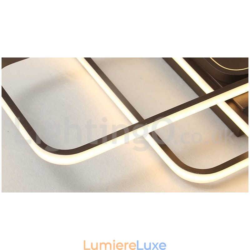 Plafonnier moderne et contemporain en aluminium avec variateur d'intensité et applique murale.