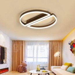 Plafonnier rond moderne et contemporain en aluminium, montage encastré, avec variateur à distance, peut également être utilisé comme applique murale.