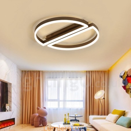 Plafonnier rond moderne et contemporain en aluminium, montage encastré, avec variateur à distance, peut également être utilisé comme applique murale. Plafonnier rond moderne et contemporain en aluminium, montage encastré, avec variateur à distance, peut également être utilisé comme applique murale.