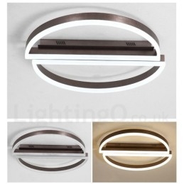 Plafonnier rond moderne et contemporain en aluminium, montage encastré, avec variateur à distance, peut également être utilisé comme applique murale.