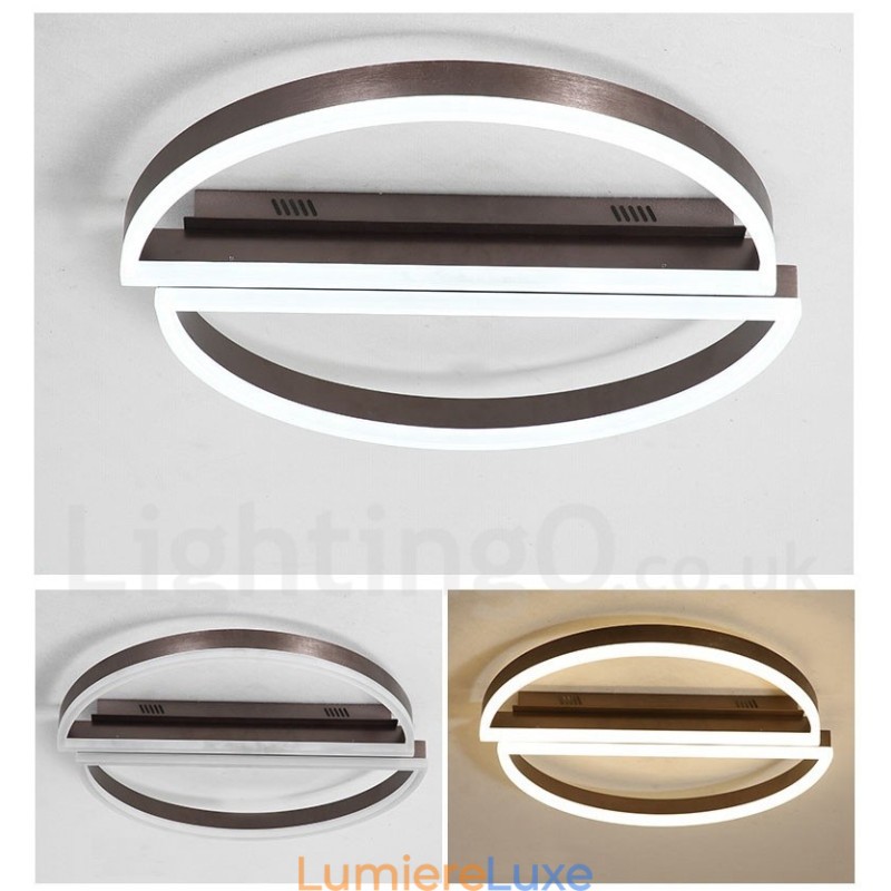 Plafonnier rond moderne et contemporain en aluminium, montage encastré, avec variateur à distance, peut également être utilisé comme applique murale.