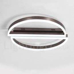 Plafonnier rond moderne et contemporain en aluminium, montage encastré, avec variateur à distance, peut également être utilisé comme applique murale.