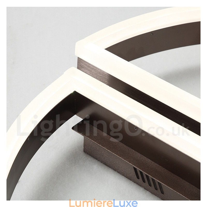 Plafonnier rond moderne et contemporain en aluminium, montage encastré, avec variateur à distance, peut également être utilisé comme applique murale.
