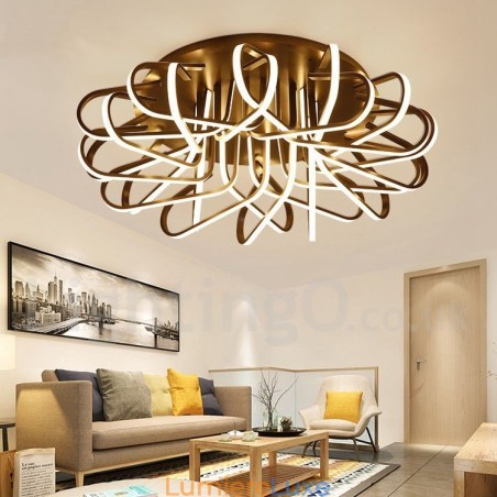 Plafonnier encastré moderne et contemporain en aluminium à intensité variable Bird's Nest, pouvant également être utilisé comme applique murale Plafonnier encastré moderne et contemporain en aluminium à intensité variable Bird's Nest, pouvant également être utilisé comme applique murale