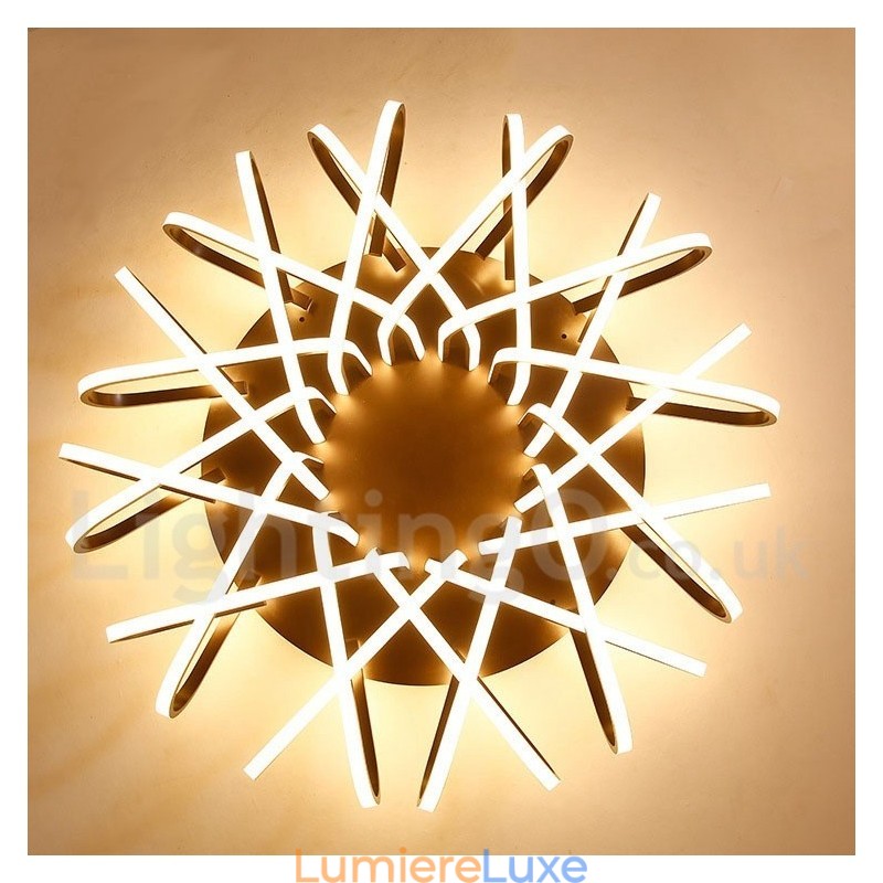 Plafonnier encastré moderne et contemporain en aluminium à intensité variable Bird's Nest, pouvant également être utilisé comme applique murale