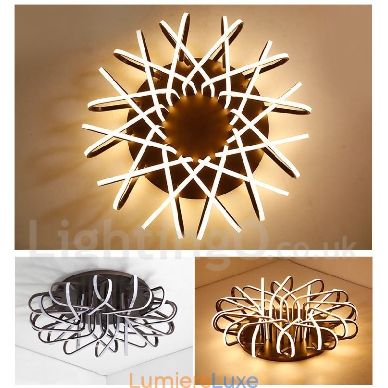 Plafonnier encastré moderne et contemporain en aluminium à intensité variable Bird's Nest, pouvant également être utilisé comme applique murale