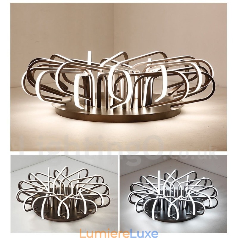 Plafonnier encastré moderne et contemporain en aluminium à intensité variable Bird's Nest, pouvant également être utilisé comme applique murale