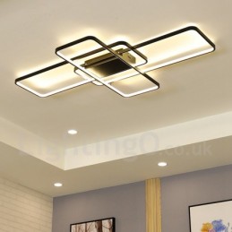 Plafonnier moderne et contemporain en aluminium avec variateur d'intensité pour salon, chambre à coucher, peut également être utilisé comme applique murale.