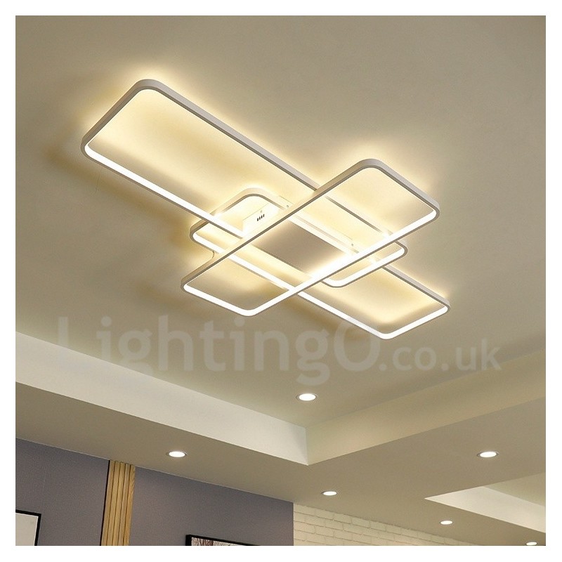 Plafonnier moderne et contemporain en aluminium avec variateur d'intensité pour salon, chambre à coucher, peut également être utilisé comme applique murale.