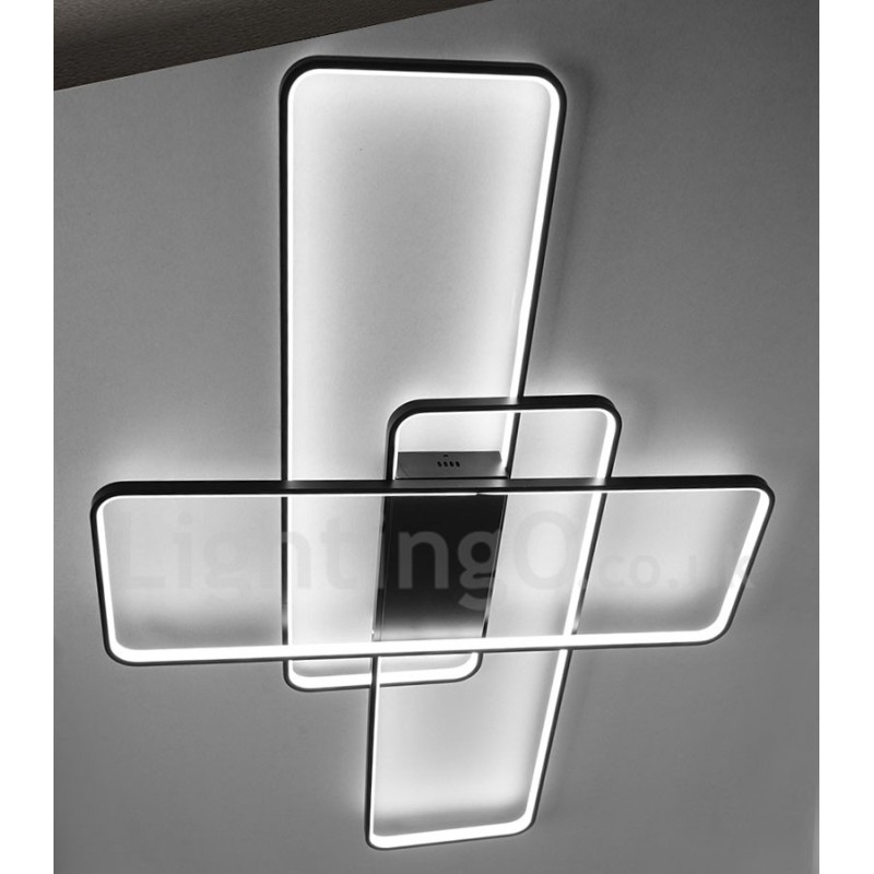 Plafonnier moderne et contemporain en aluminium avec variateur d'intensité pour salon, chambre à coucher, peut également être utilisé comme applique murale.