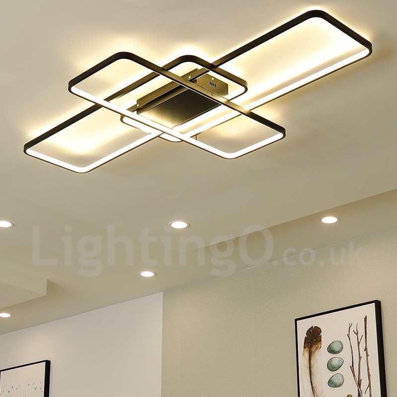 Plafonnier moderne et contemporain en aluminium avec variateur d'intensité pour salon, chambre à coucher, peut également être utilisé comme applique murale.