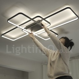 Plafonnier moderne et contemporain en aluminium avec variateur d'intensité pour salon, chambre à coucher, peut également être utilisé comme applique murale.