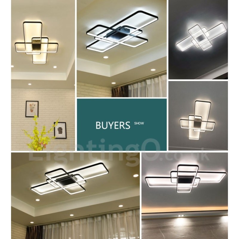 Plafonnier moderne et contemporain en aluminium avec variateur d'intensité pour salon, chambre à coucher, peut également être utilisé comme applique murale.
