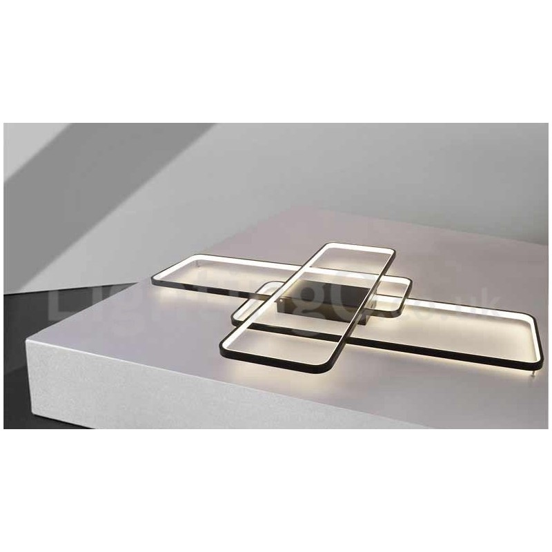 Plafonnier moderne et contemporain en aluminium avec variateur d'intensité pour salon, chambre à coucher, peut également être utilisé comme applique murale.