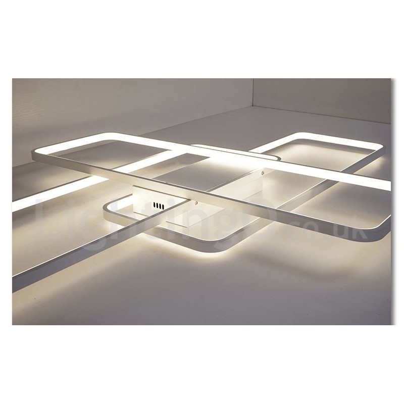 Plafonnier moderne et contemporain en aluminium avec variateur d'intensité pour salon, chambre à coucher, peut également être utilisé comme applique murale.