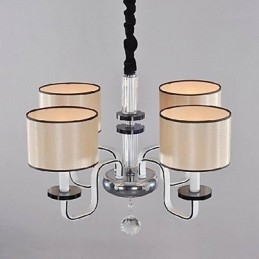 Lustre minimaliste moderne en tissu et cristal