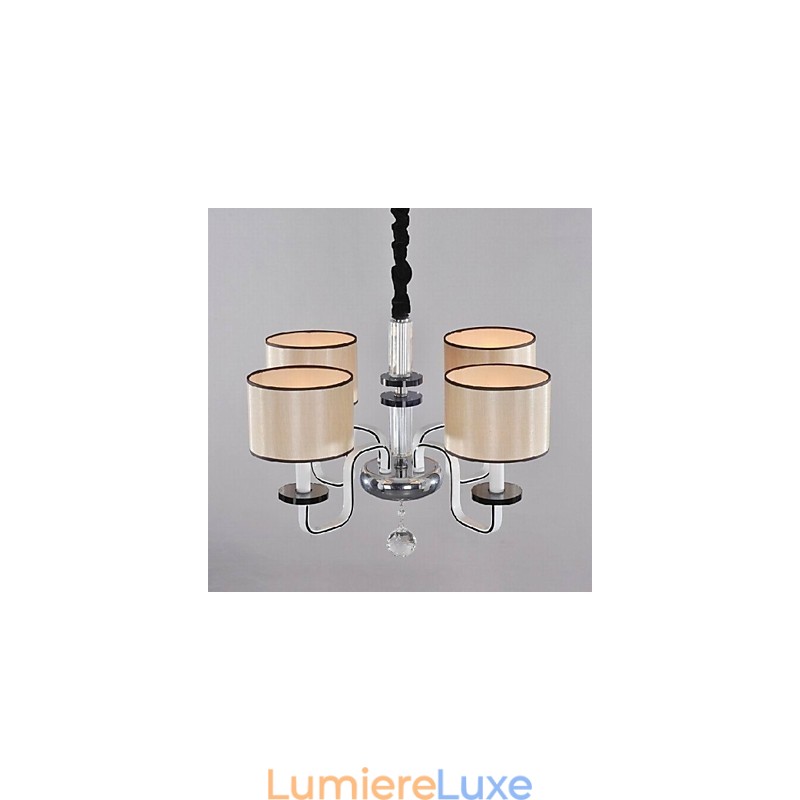 Lustre minimaliste moderne en tissu et cristal