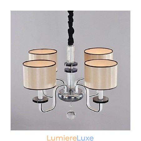 Lustre minimaliste moderne en tissu et cristal Lustre minimaliste moderne en tissu et cristal
