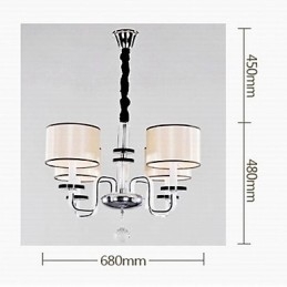 Lustre minimaliste moderne en tissu et cristal