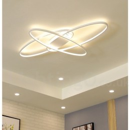 Plafonnier ovale moderne et contemporain en aluminium à intensité variable, idéal pour un salon, une chambre ou une applique murale.