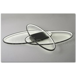 Plafonnier ovale moderne et contemporain en aluminium à intensité variable, idéal pour un salon, une chambre ou une applique murale.