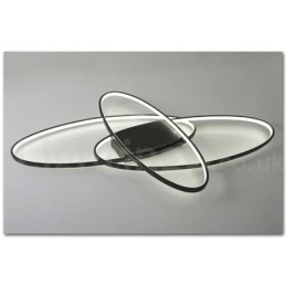 Plafonnier ovale moderne et contemporain en aluminium à intensité variable, idéal pour un salon, une chambre ou une applique murale.